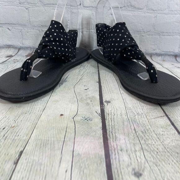 Sanuk Sandal Womens Size 10 Yoga Mat Thong Flat Polka Dots Sling Flip Flops - Picture 3 of 11